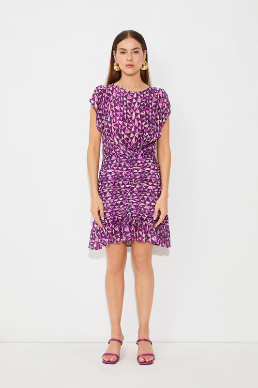 Suncoo Clarine Geo Purple Dress