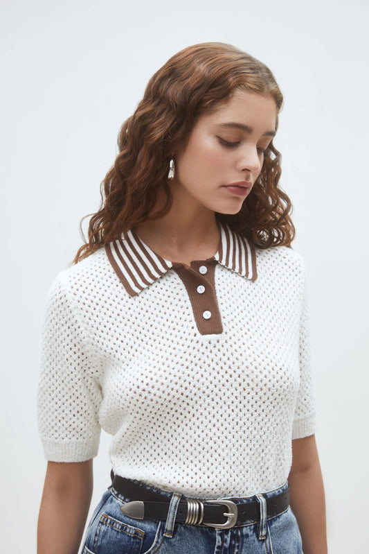 Suncoo Two - Tone Polo Jumper