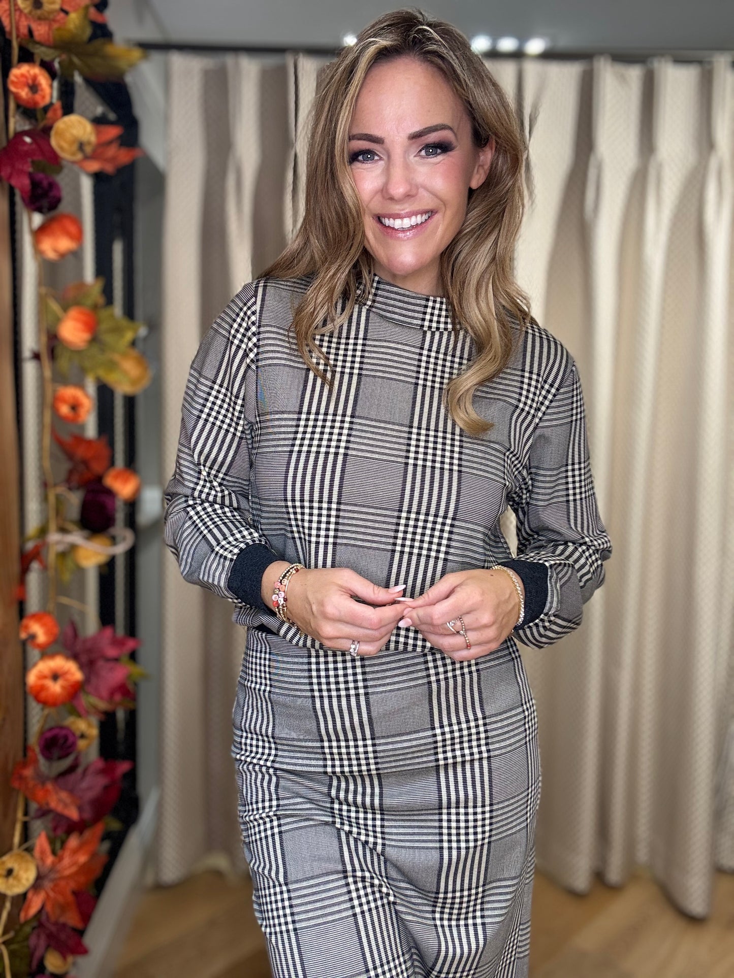 K - Design B622 Tartan Midi Dress
