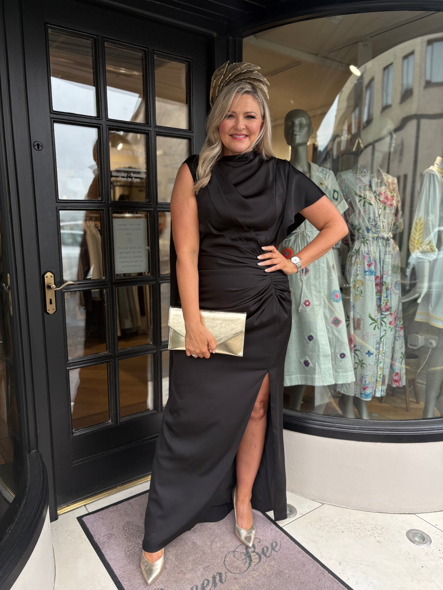 Maisonel ME3226 Black Cowl Neck Dress
