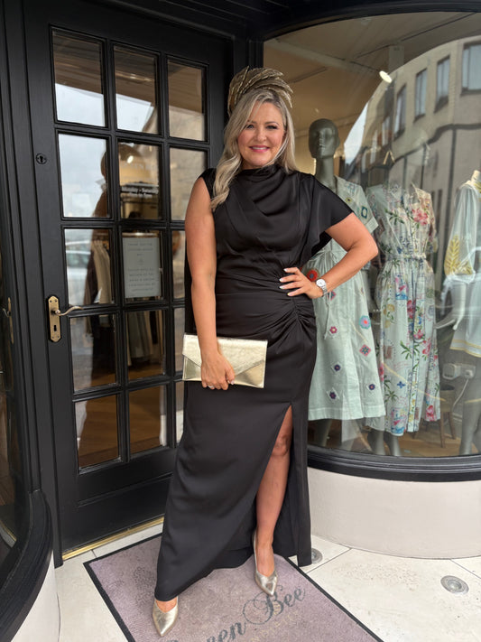 Maisonel ME3226 Black Cowl Neck Dress