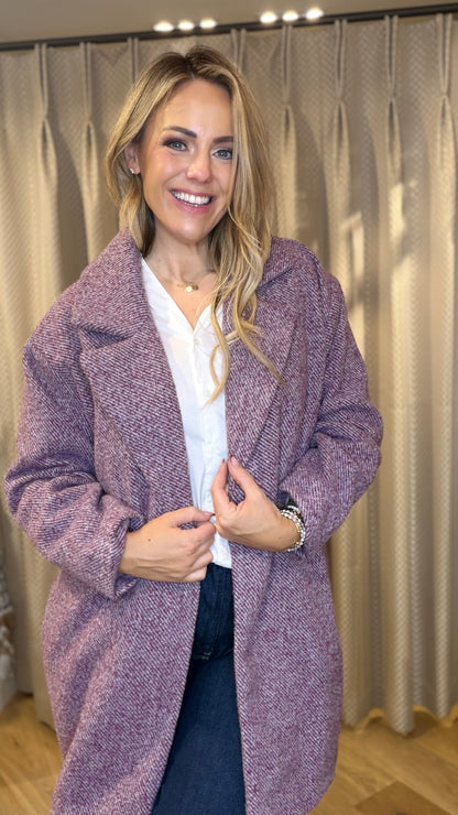 Molly Bracken P1723EH Mauve Oversized Coat