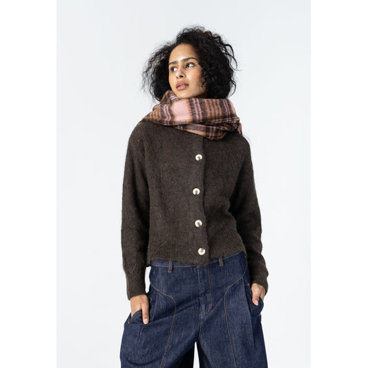 Coster 264-9037H Rose/Brown Check Scarf