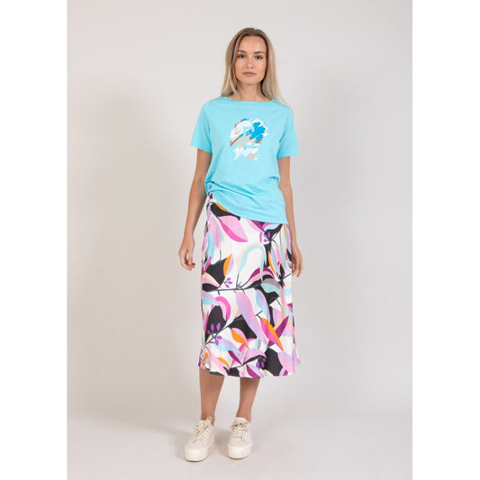 Coster Skirt in Multi Leaf Print