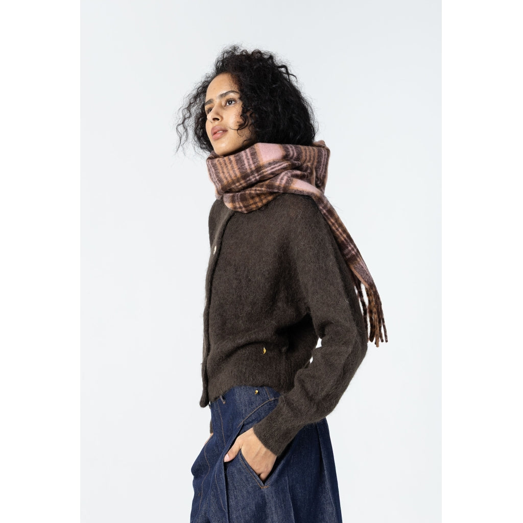 Coster 264-9037H Rose/Brown Check Scarf