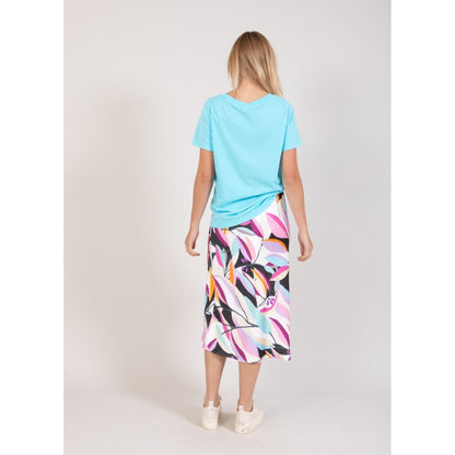 Coster Skirt in Multi Leaf Print