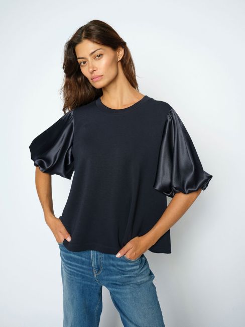 Mos Mosh Duba Navy Satin Sweatshirt
