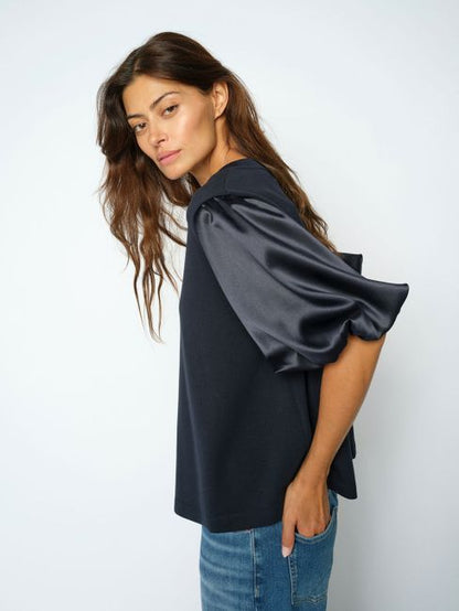 Mos Mosh Duba Navy Satin Sweatshirt