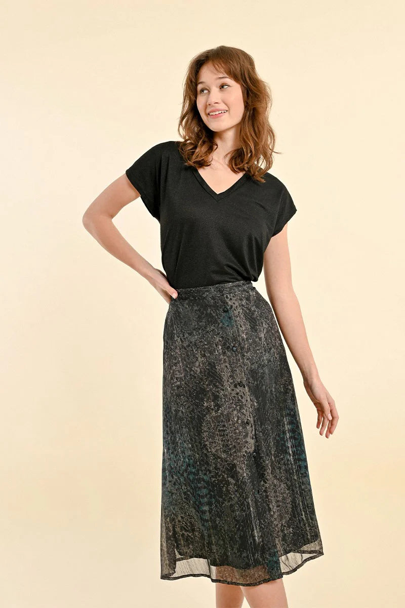 Molly Bracken Black & Green Mix Skirt