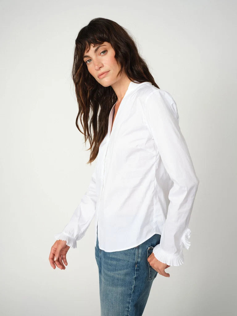 Mos Mosh Hassie White Pleat Shirt