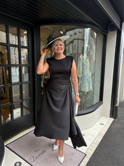 Maisonel ME3189A Black Asymmetric Dress with Side Detail