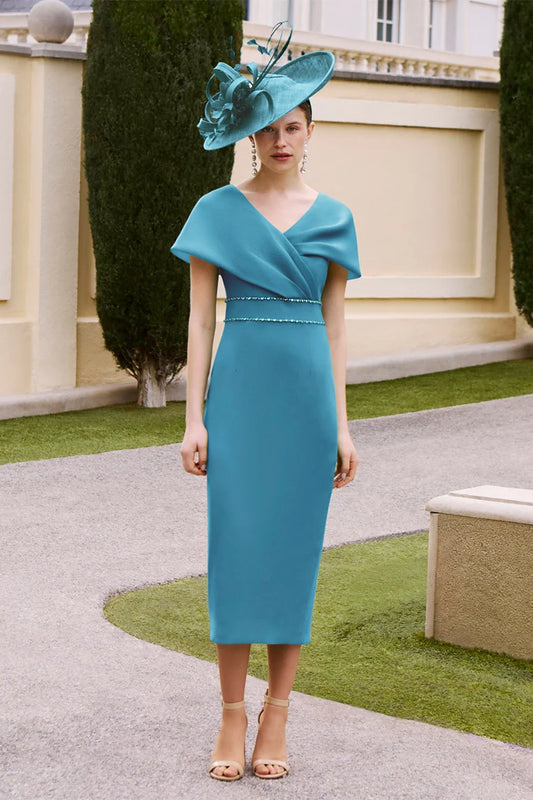 Couture Club 1G2L8 Petrol Wrap Over Dress