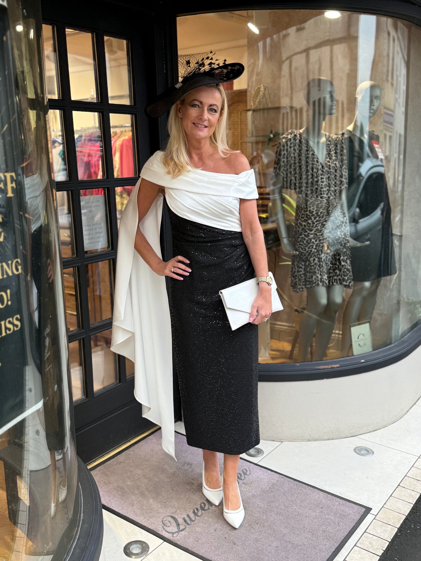 John Charles 29244 Black and Ivory Dress