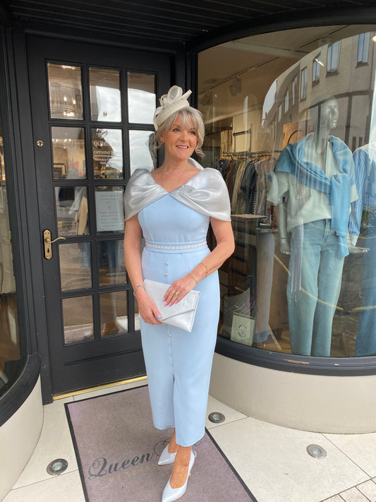 Anoola D438 Blue and Silver Dress