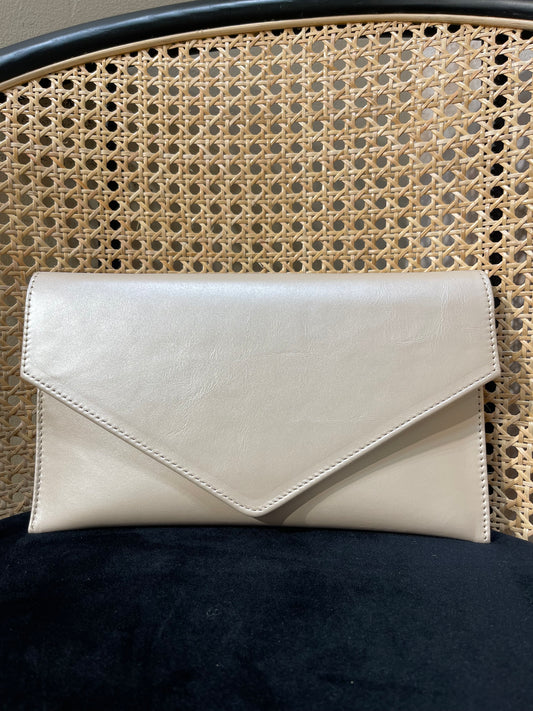 Emis Beige Shimmer Envelope Bag