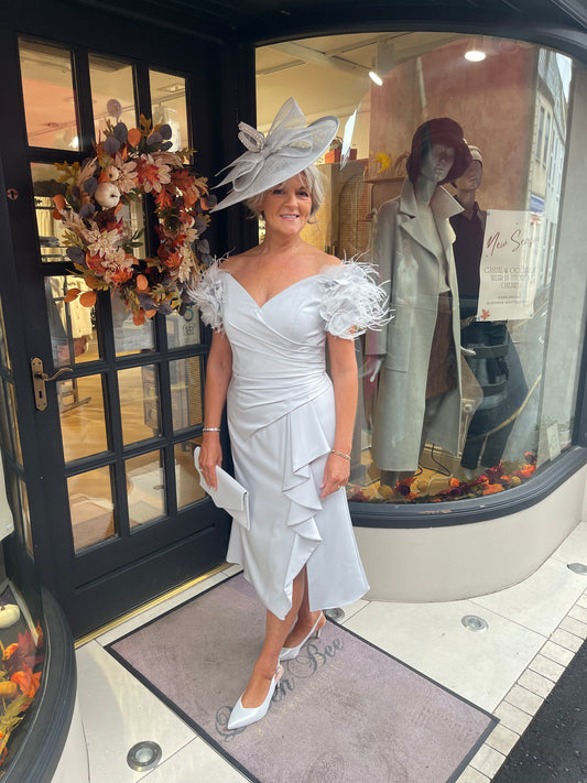 Couture Club 1G217 Grey Feather Dress