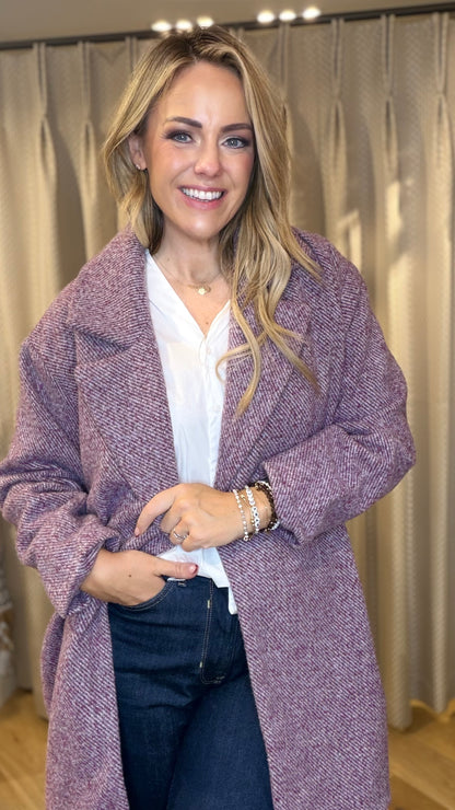 Molly Bracken P1723EH Mauve Oversized Coat