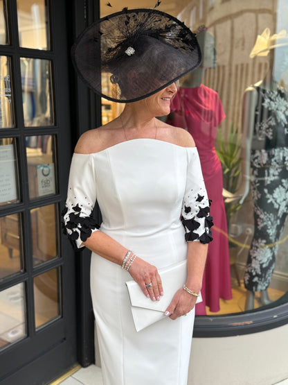 John Charles 29314 Black/Ivory Midi Dress