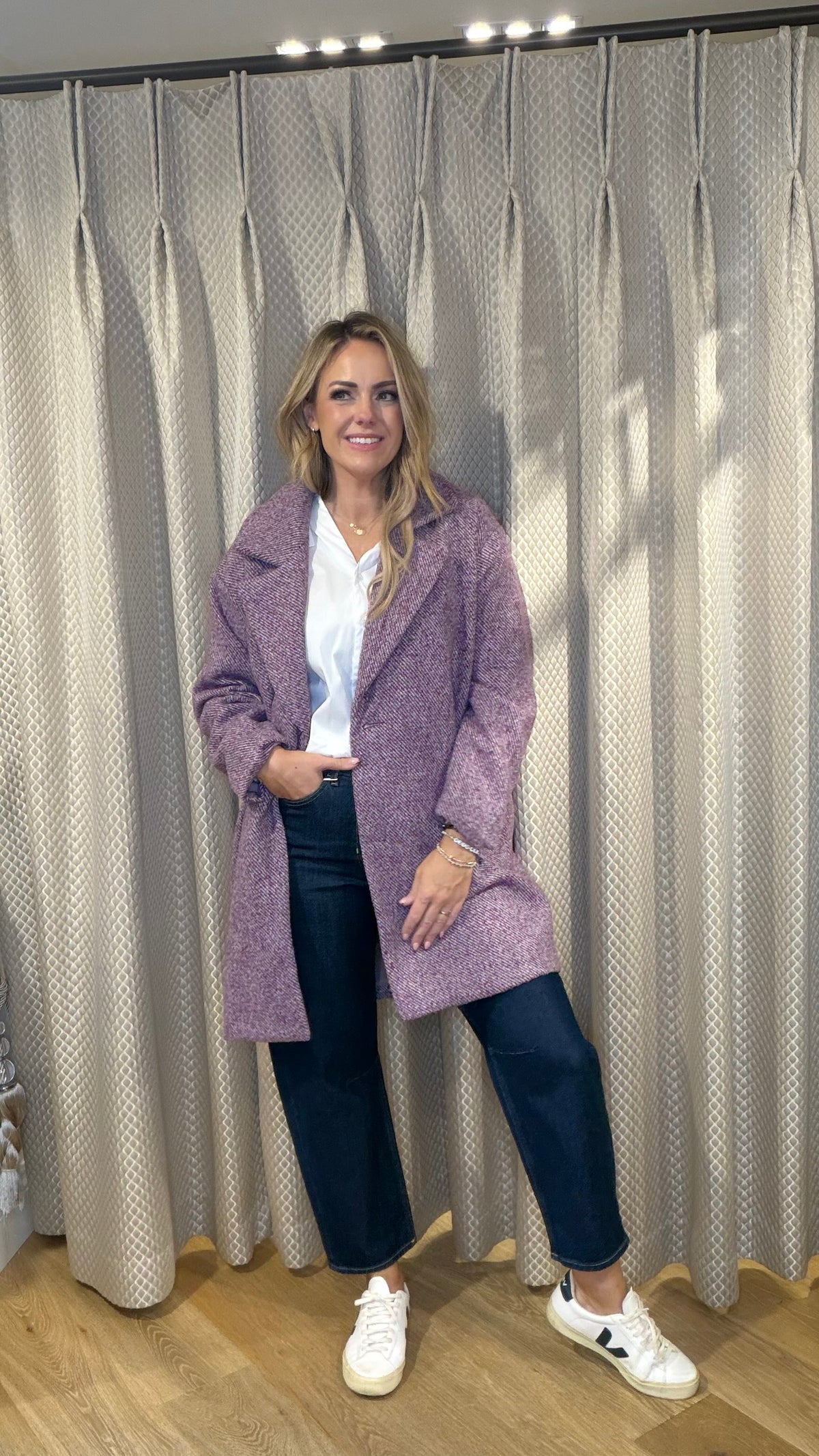 Molly Bracken P1723EH Mauve Oversized Coat