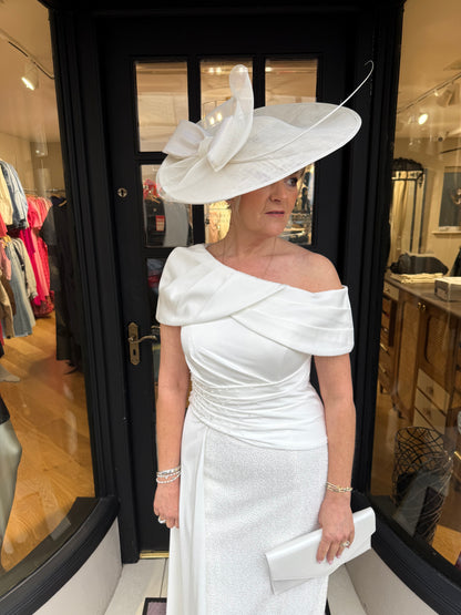 John Charles 29346B Ivory A Line Midi Dress