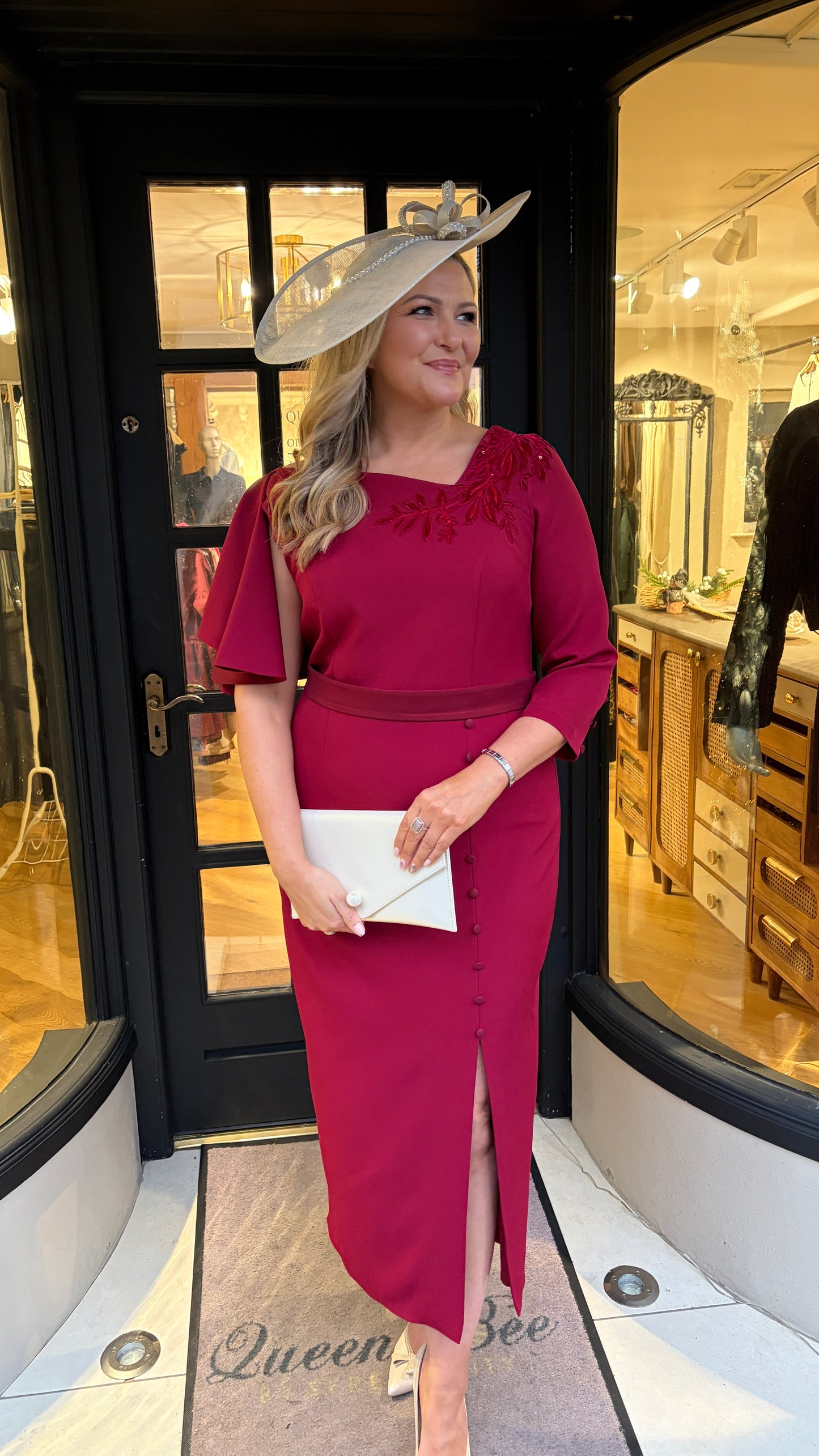 Anoola D442 Ruby Applique Dress