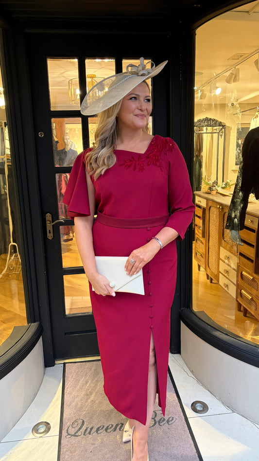 Anoola D442 Ruby Applique Dress