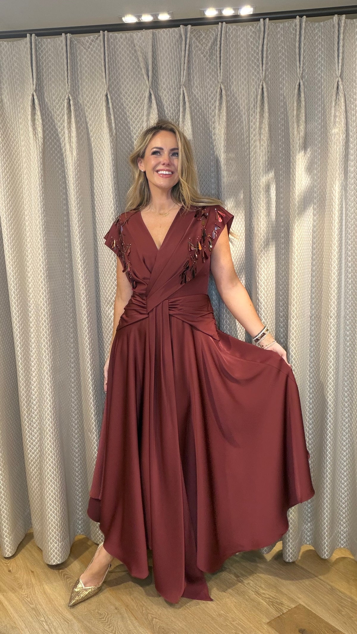Maisonel ME3177A Brick Asymmetric Dress