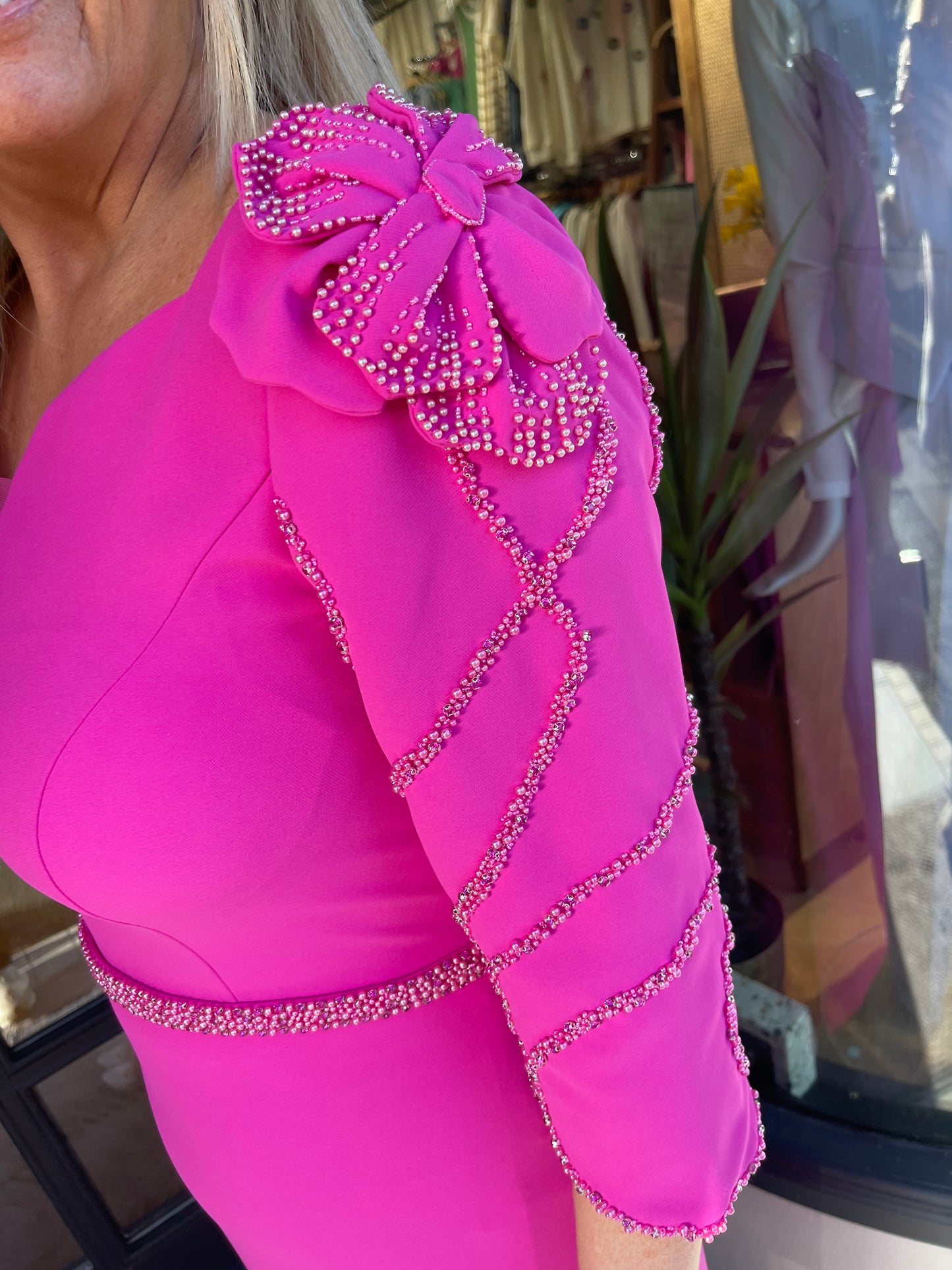 Couture Club 8G149 Pink Beaded Dress