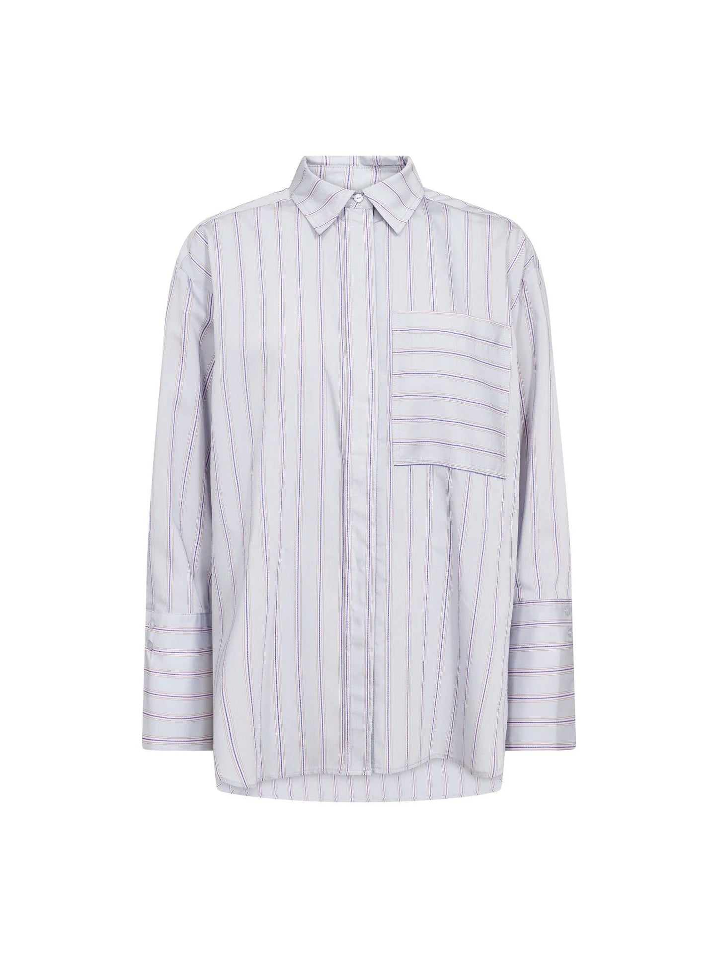 Co'Couture Nolie Pale Blue Stripe Shirt