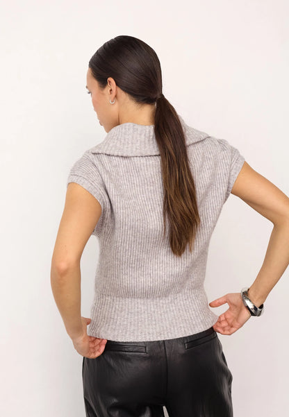 Co' Couture Row Grey Knit Zip Vest