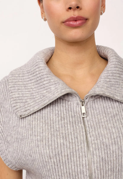 Co' Couture Row Grey Knit Zip Vest