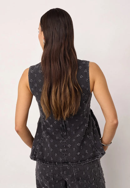 Co' Couture Derri Mid Grey Dot Top