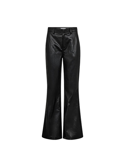 Co' Couture Bobbie Black Pleat Top + Leather Trousers Co - Ord