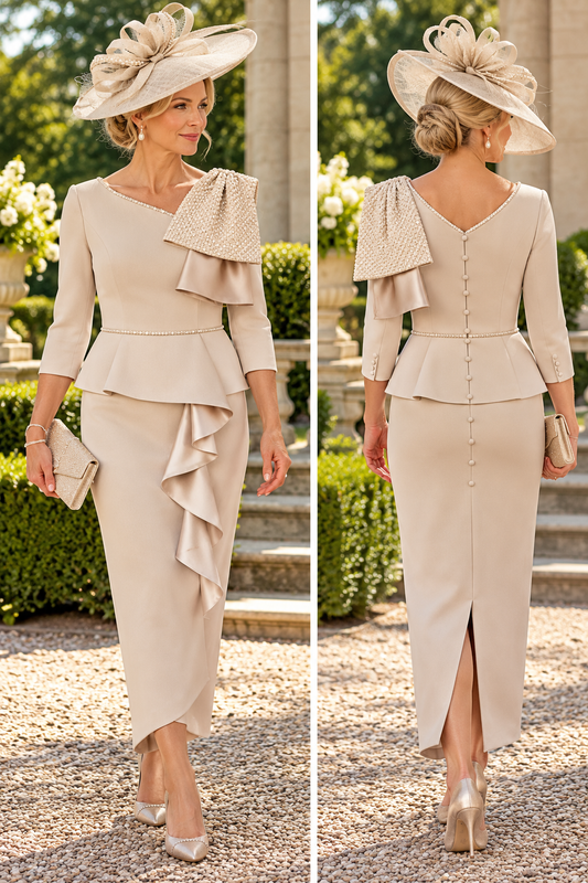 Anoola D483 Beige and Sand Dress