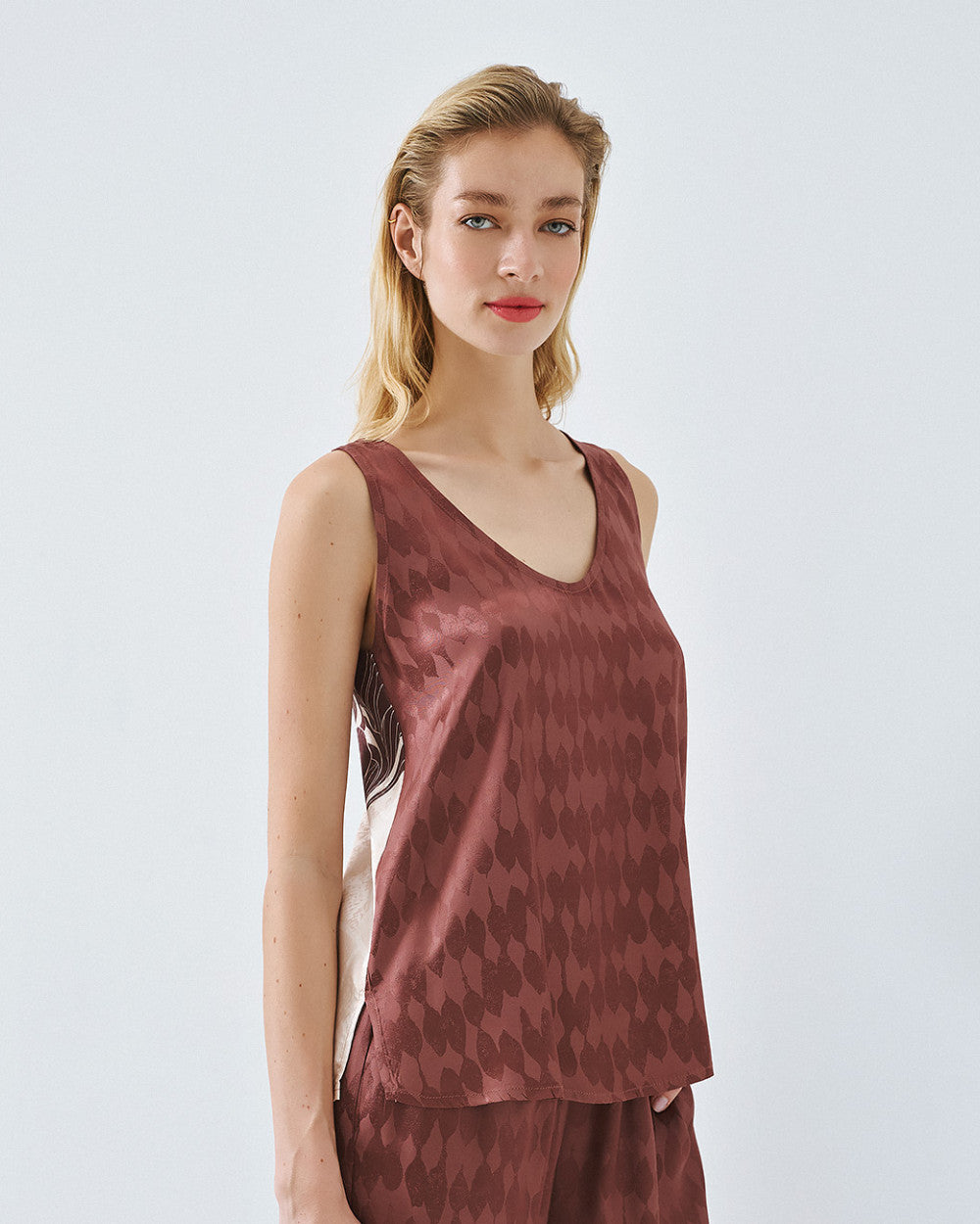ACCESS 2132 Choco Top and Trouser Co - Ord