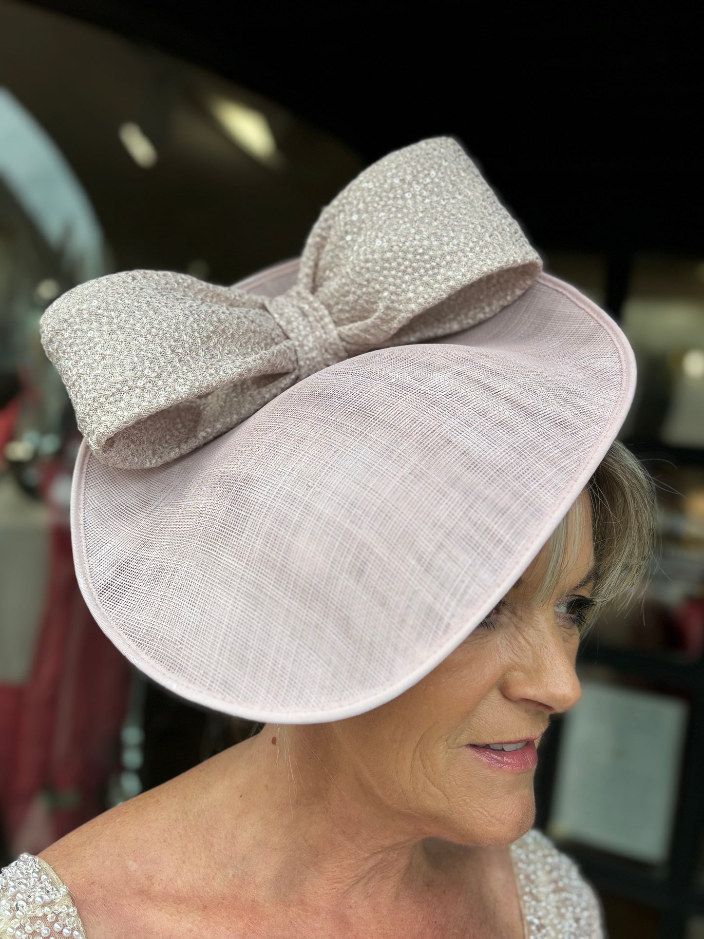 Canterbury Rose Medium Bow Headpiece