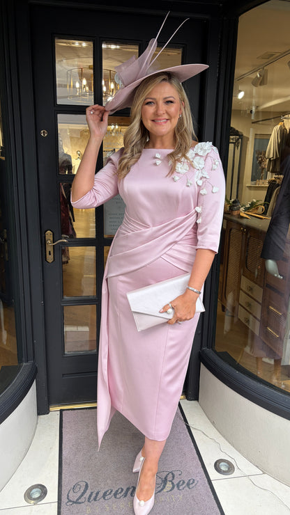 John Charles 29317 Petal and Ivory Midi Dress