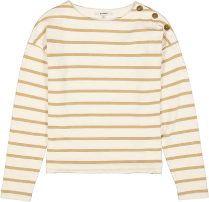 Garcia Gold And Cream Stripped Sweat Shirt