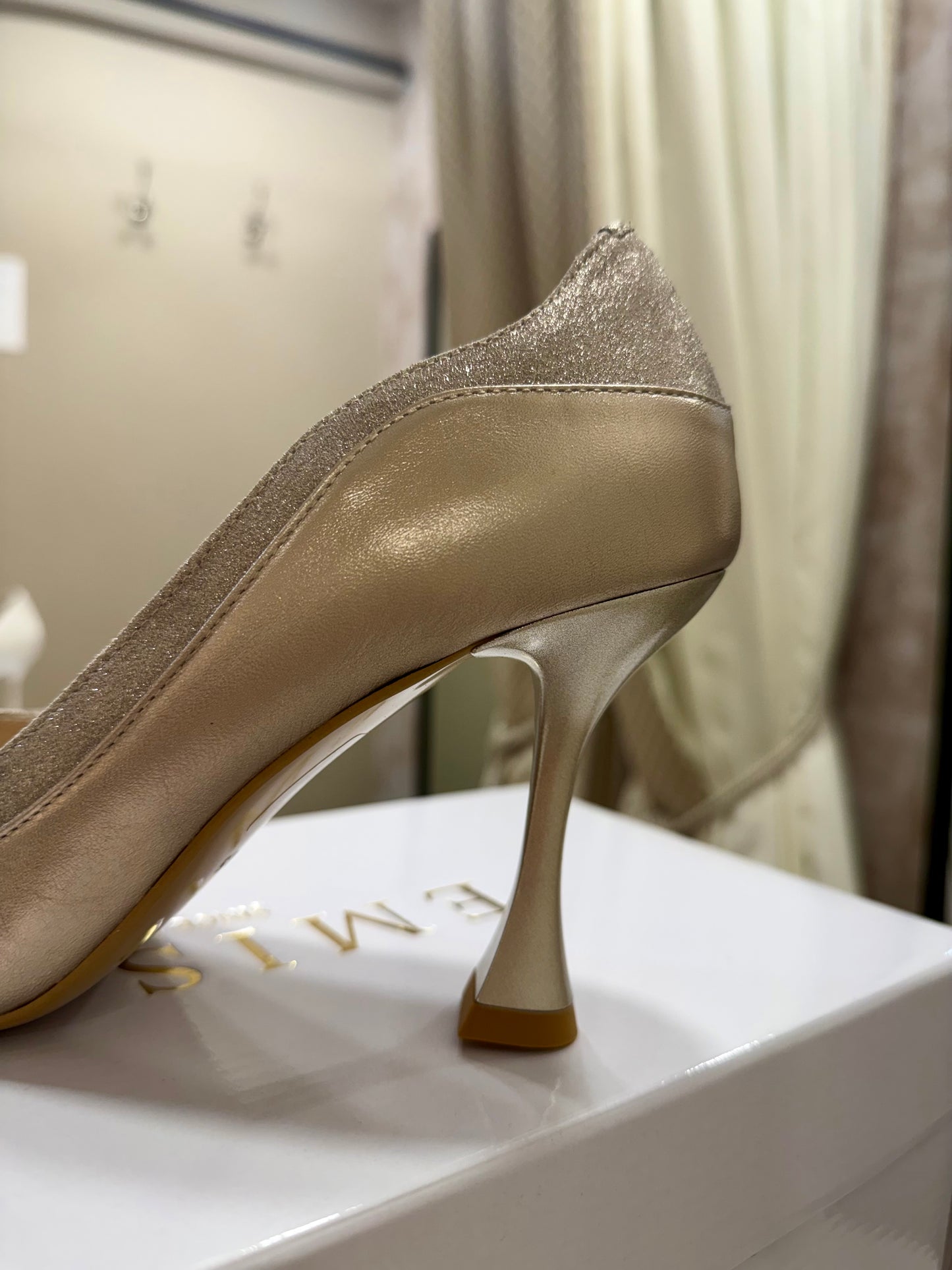 Emis Champagne Cuban Heel Shoe