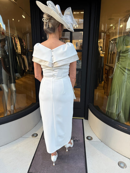 Anoola D454 Ivory and Gold Shimmer Dress