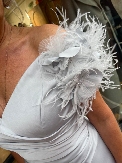 Couture Club 1G217 Grey Feather Dress