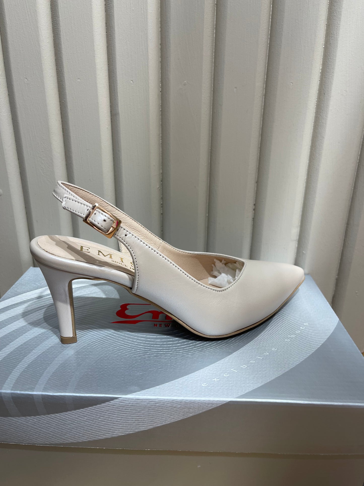 Emis Beige Slingback Heel