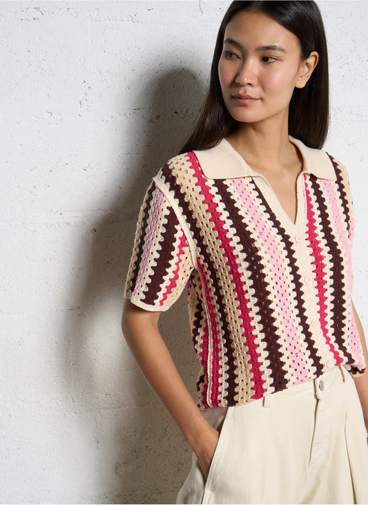 Suncoo S26M02048 Crochet Printed Top