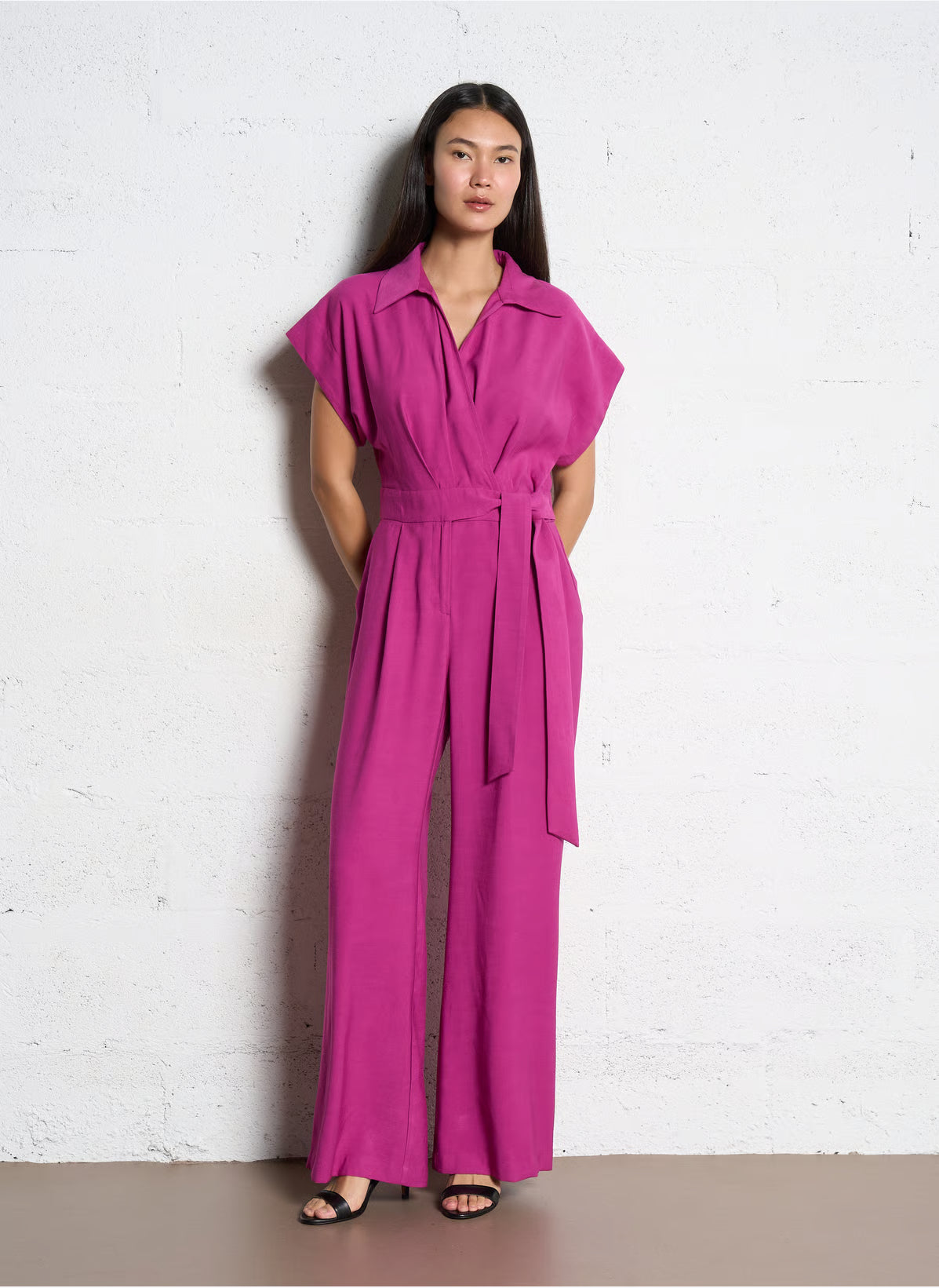 Suncoo S26C15276 Pink Wrap Jumpsuit