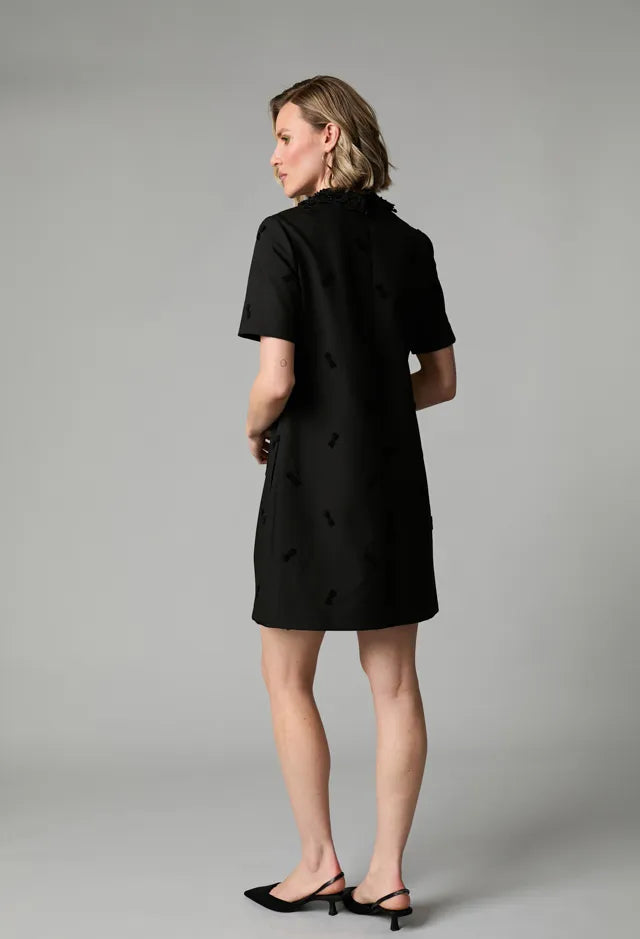 Fee G 884B/146 Black Beaded Collar Dress