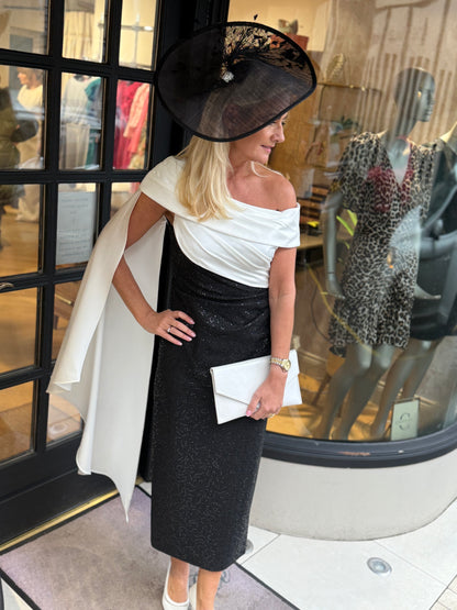 John Charles 29244 Black and Ivory Dress