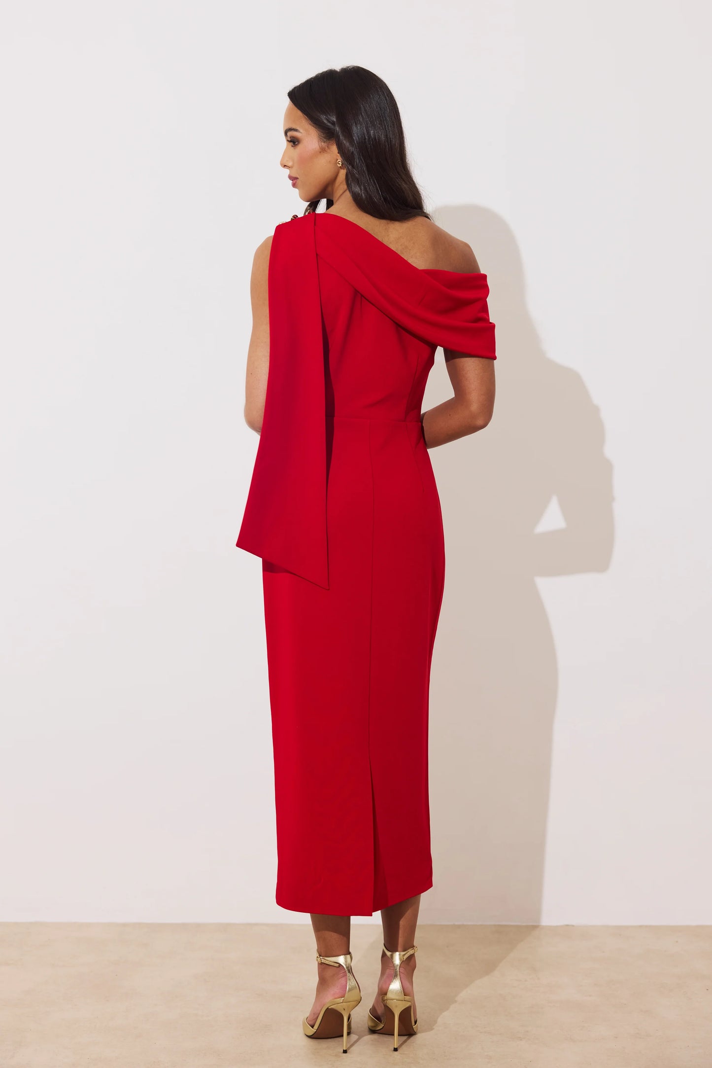 The 8th Sign Eleni Red Midi Dress