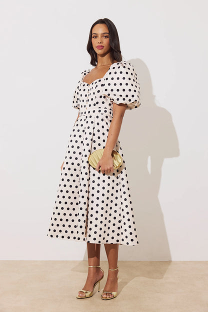 8th Sign Audrey Polka Dot Champagne Dress