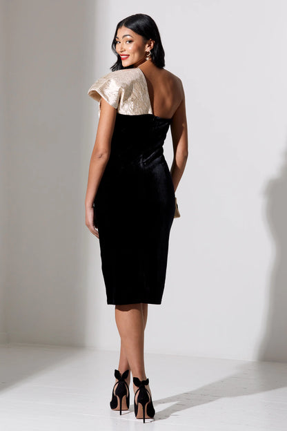 The 8th Sign Raphelite Black Velvet Bow Dress