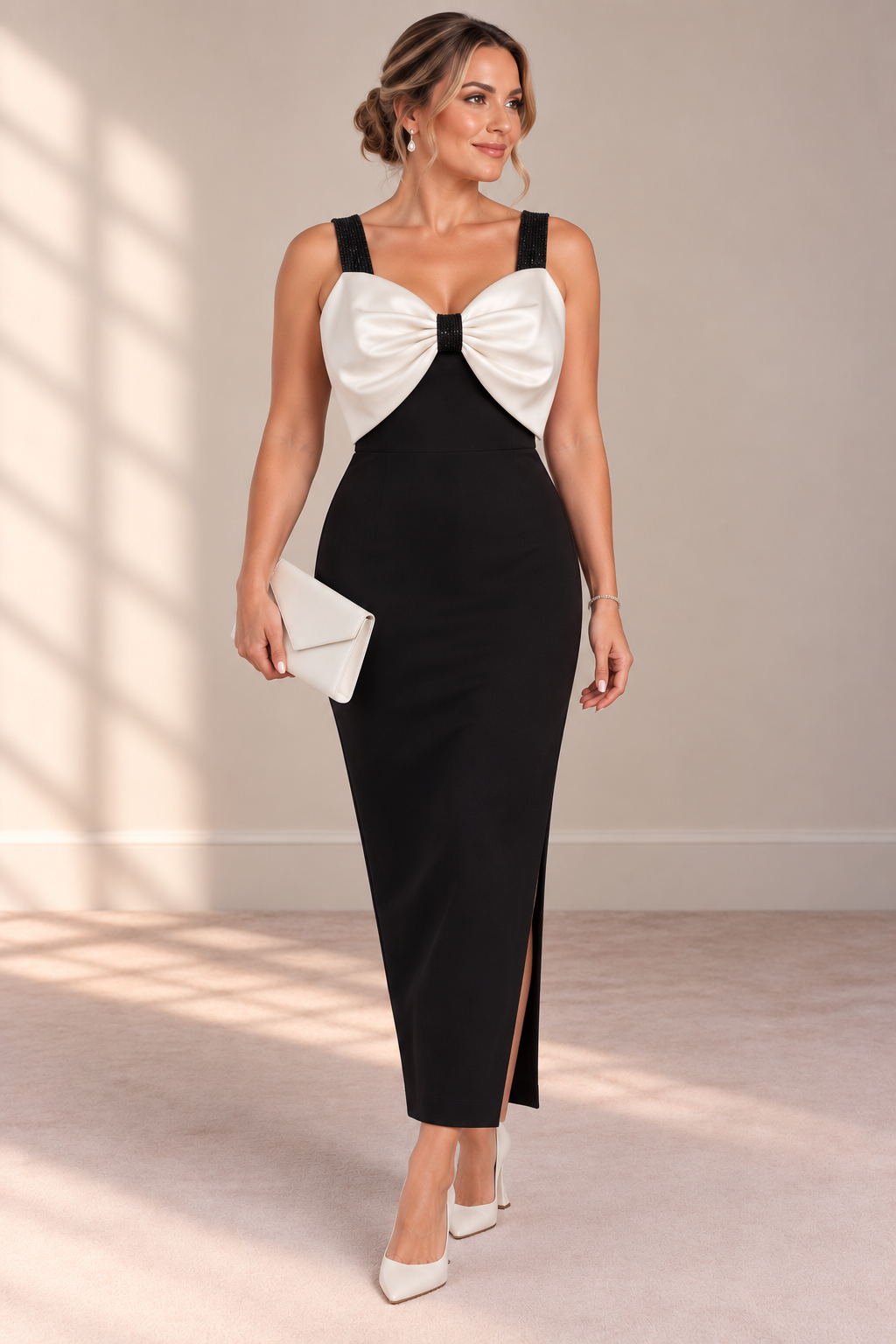 Anoola D485 Black and Ivory Dress